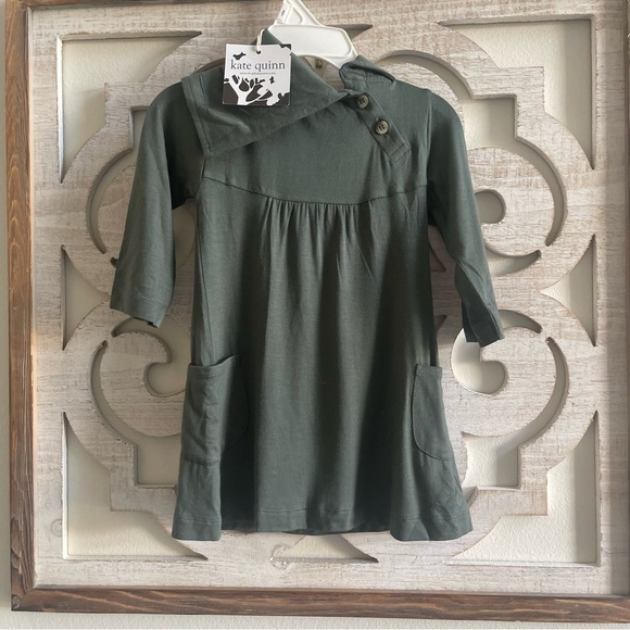 kate quinn Other - NWT Kate Quinn 12-18 months Long sleeve lounge dress cowl neck‎ buttons pockets